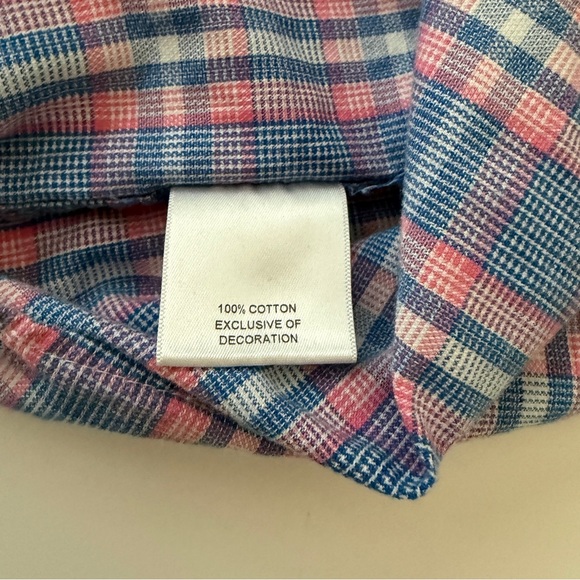 Cremieux Classics XL Long Sleeve Button Up Plaid Shirt 38 Blue Pink White Check - Picture 6 of 7